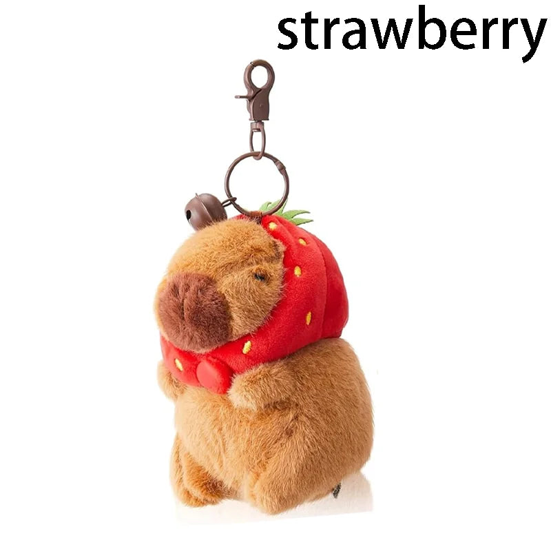 Capybara Plush with Strawberry – Kawaii Stuffed Toy