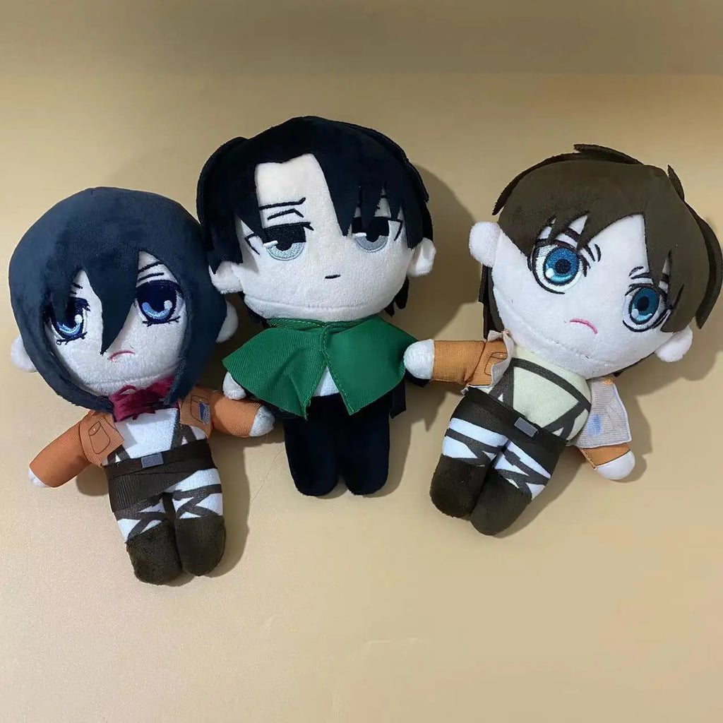 20cm Attack on Titan Plush – Levi, Eren & Mikasa