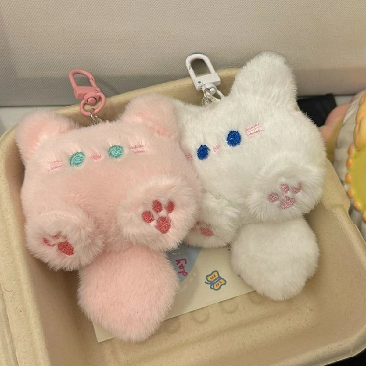 Long Tail Cat Plush Keychain