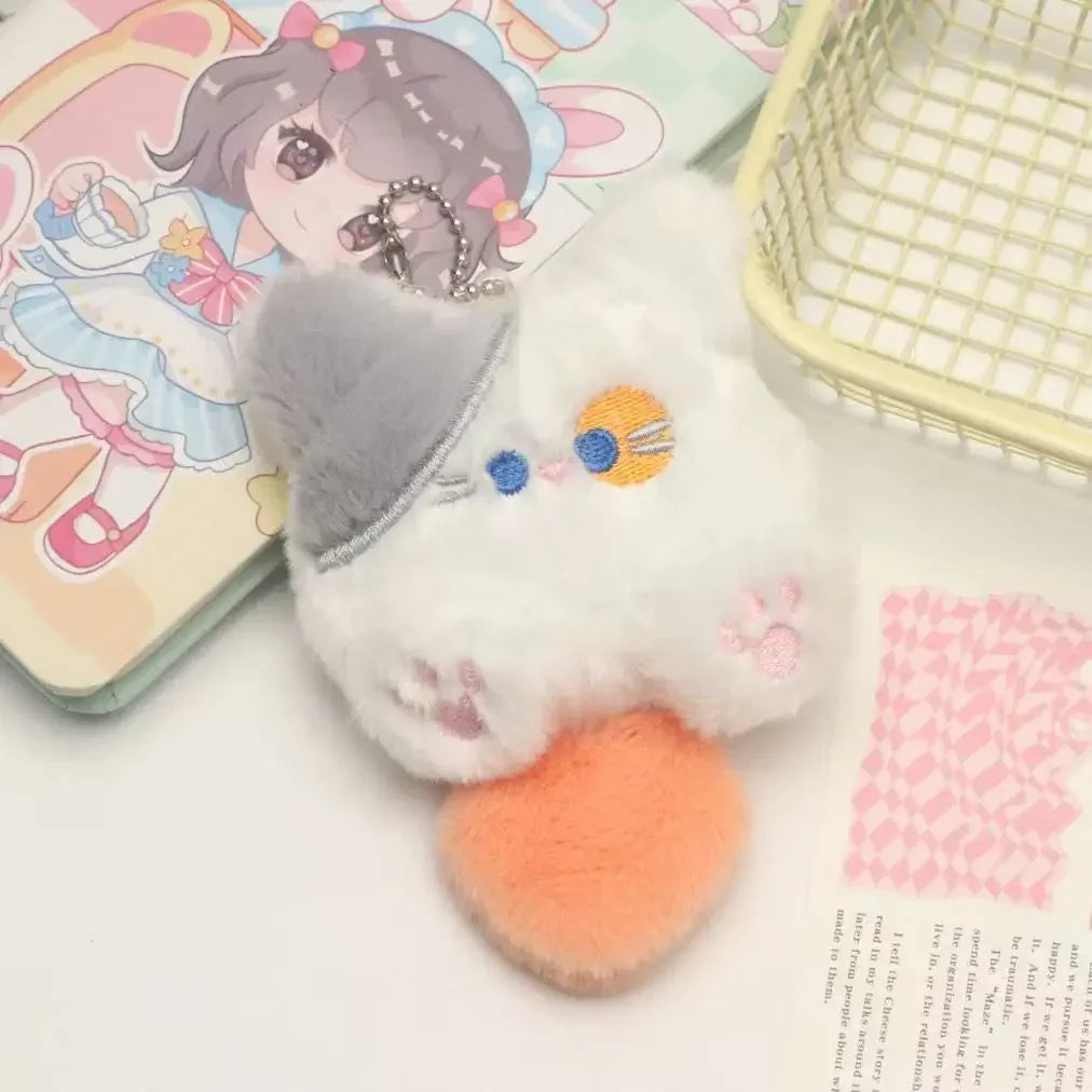 Long Tail Cat Plush Keychain