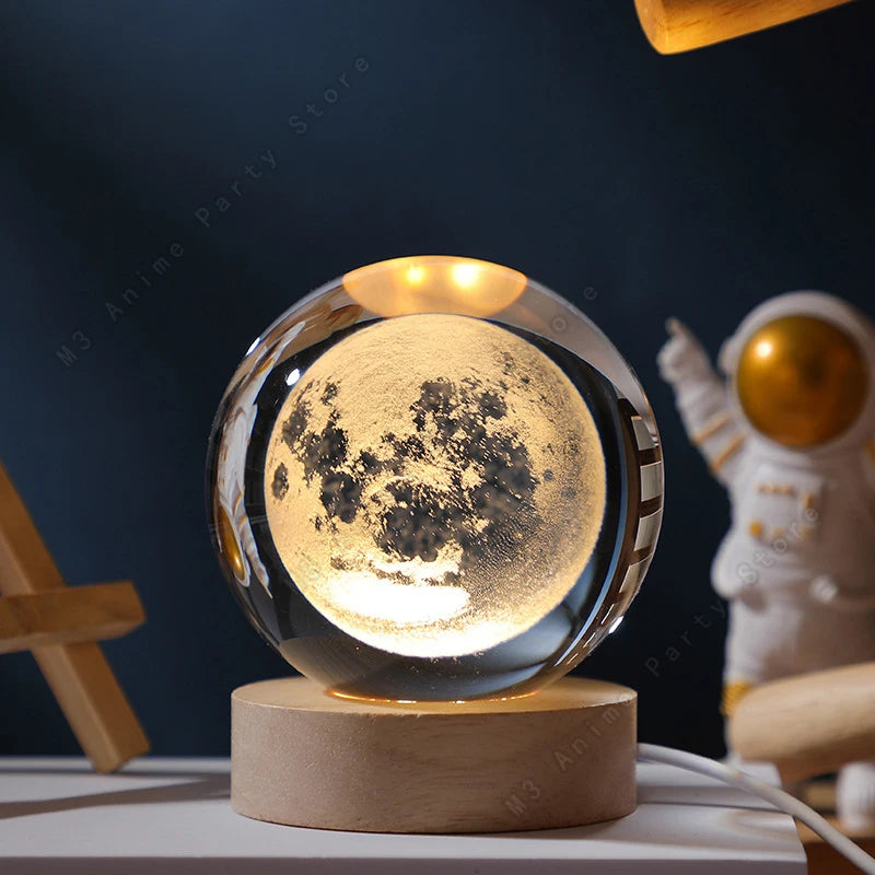 Unique 3D Crystal Ball Galaxy Lamp