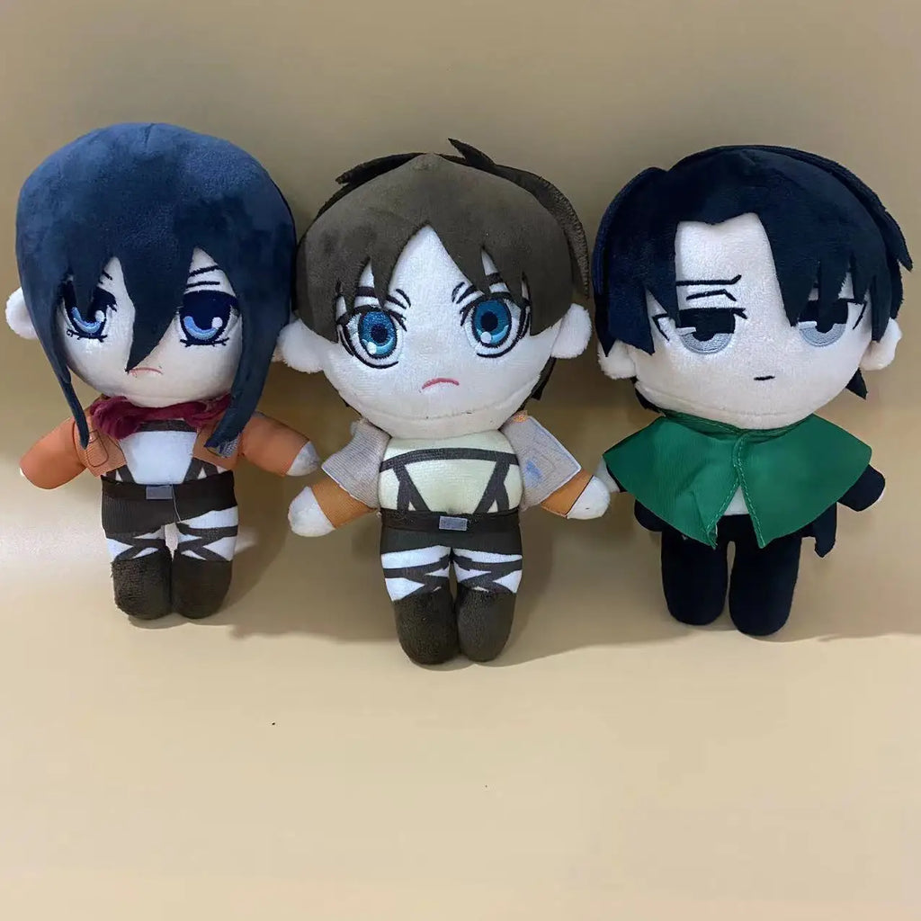20cm Attack on Titan Plush – Levi, Eren & Mikasa