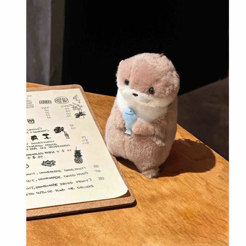 Cute Otter Plush Keychain – Hug Fish Pendant Charm