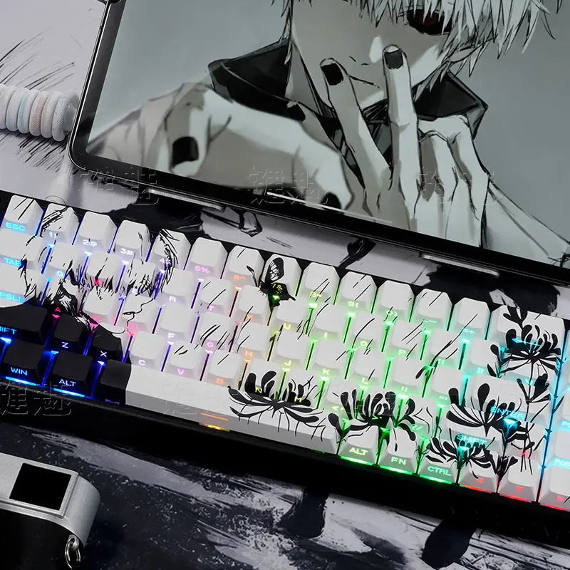Kaneki Ken Translucent PBT Keycaps – 130 Keys Cherry Profile (MX)