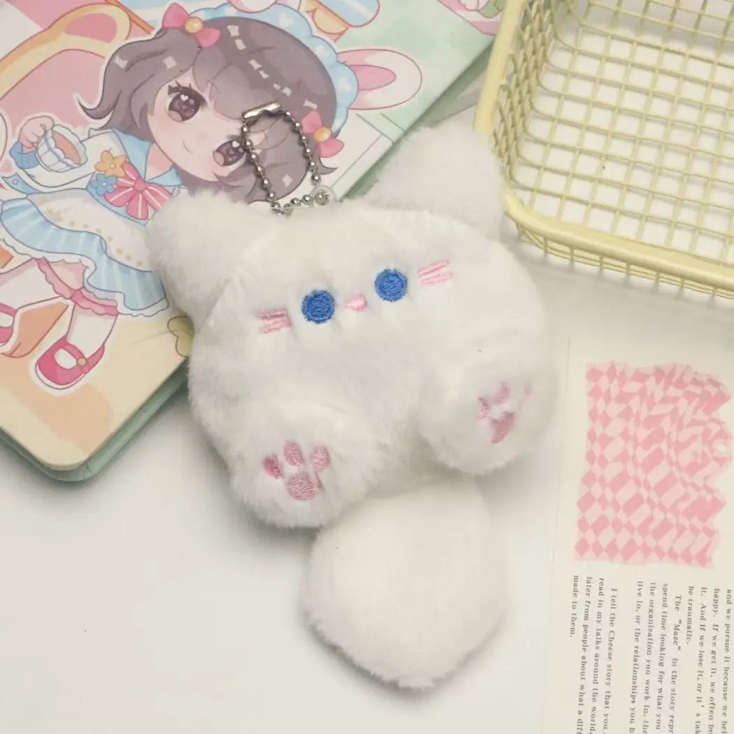 Long Tail Cat Plush Keychain