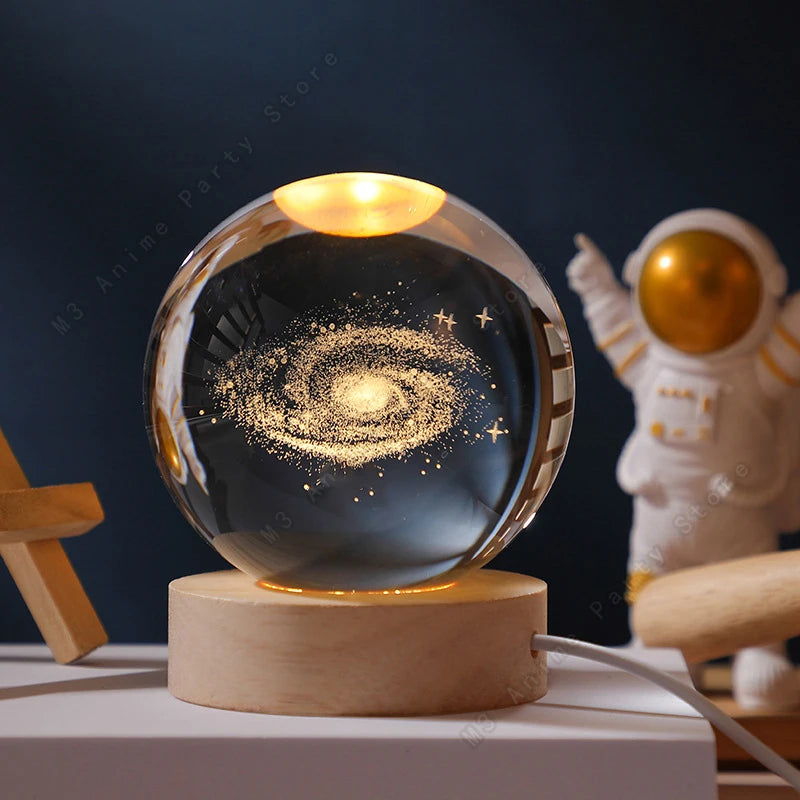 Unique 3D Crystal Ball Galaxy Lamp