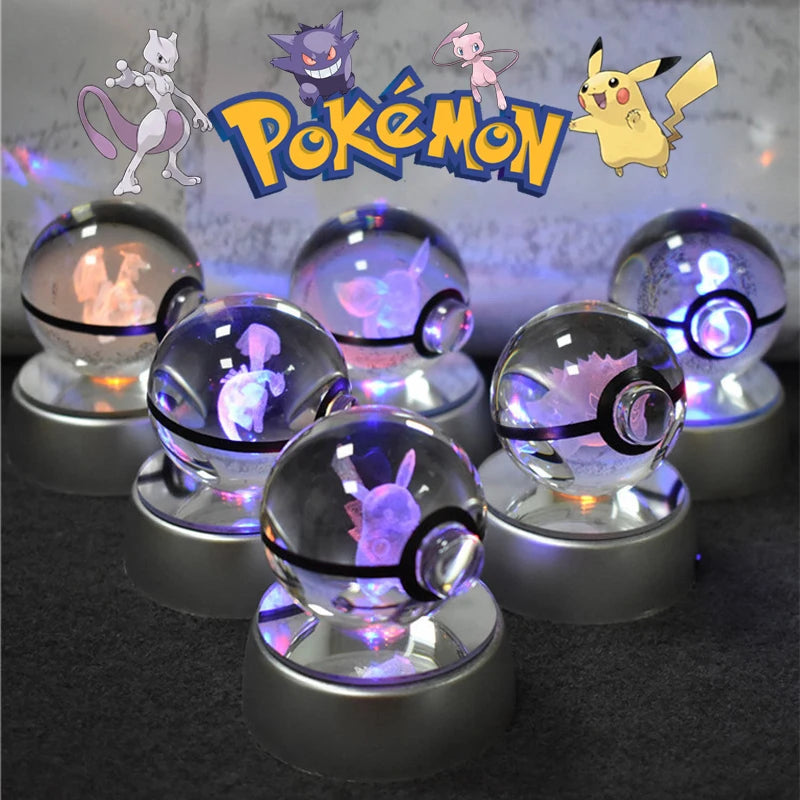 Pokemon Crystal Ball 3D Night Light Lamp