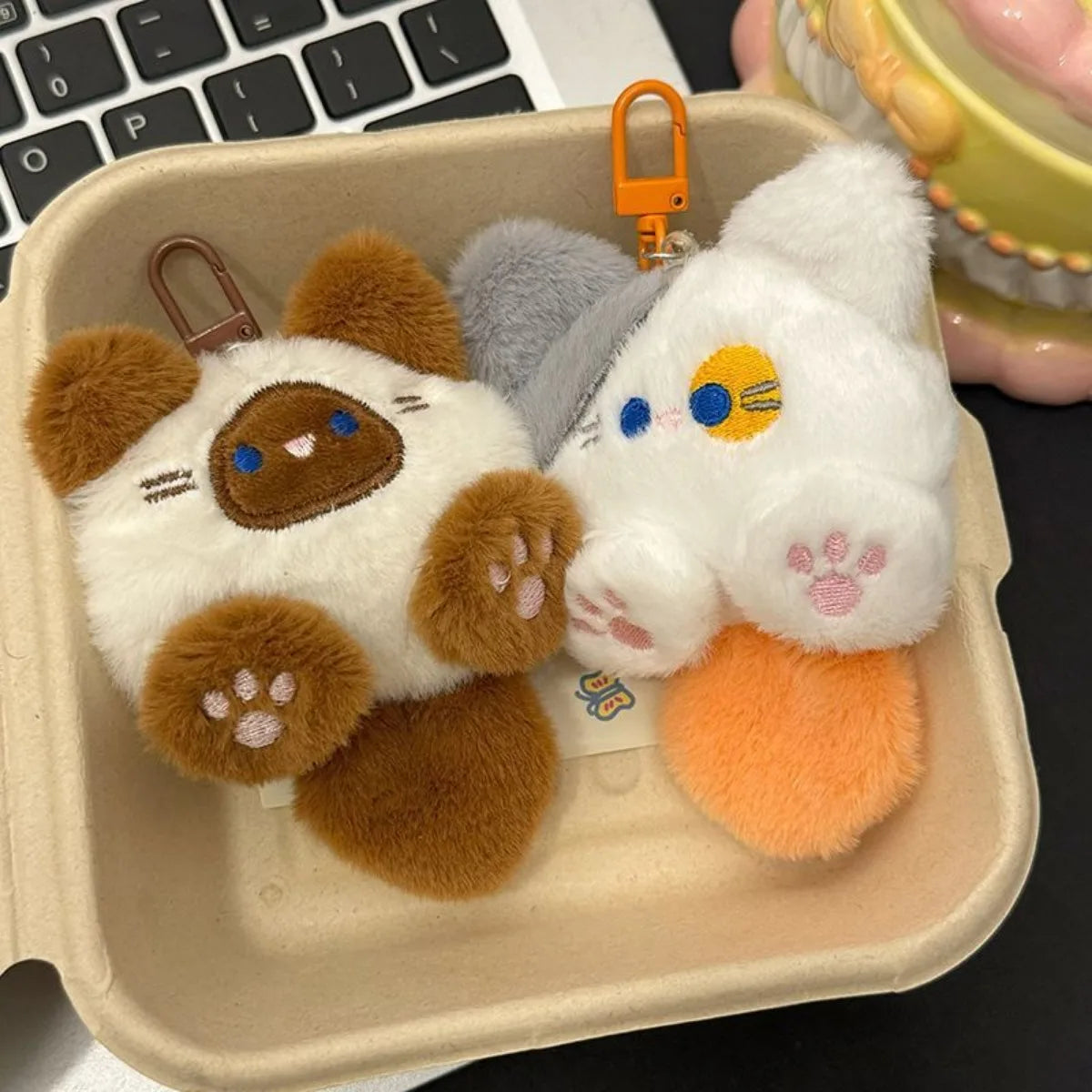 Long Tail Cat Plush Keychain