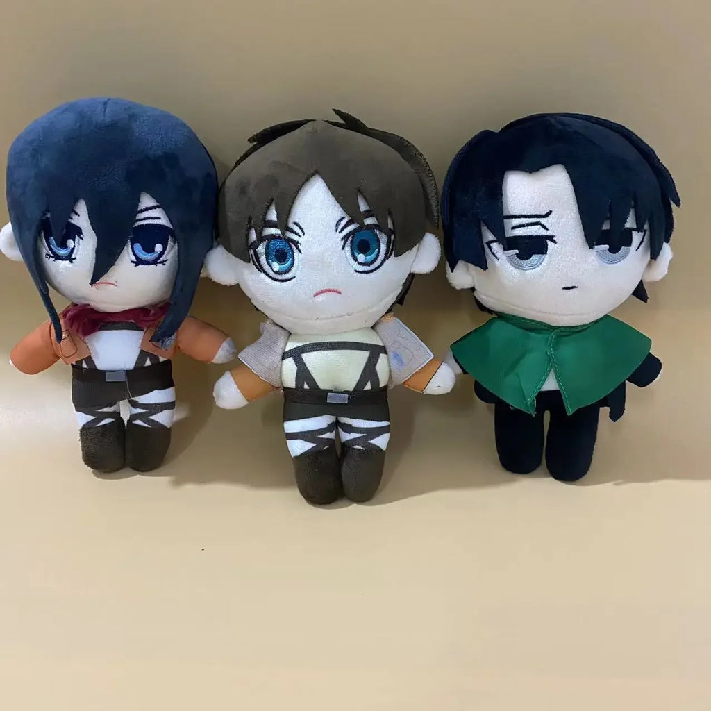 20cm Attack on Titan Plush – Levi, Eren & Mikasa