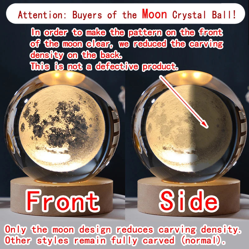 Unique 3D Crystal Ball Galaxy Lamp