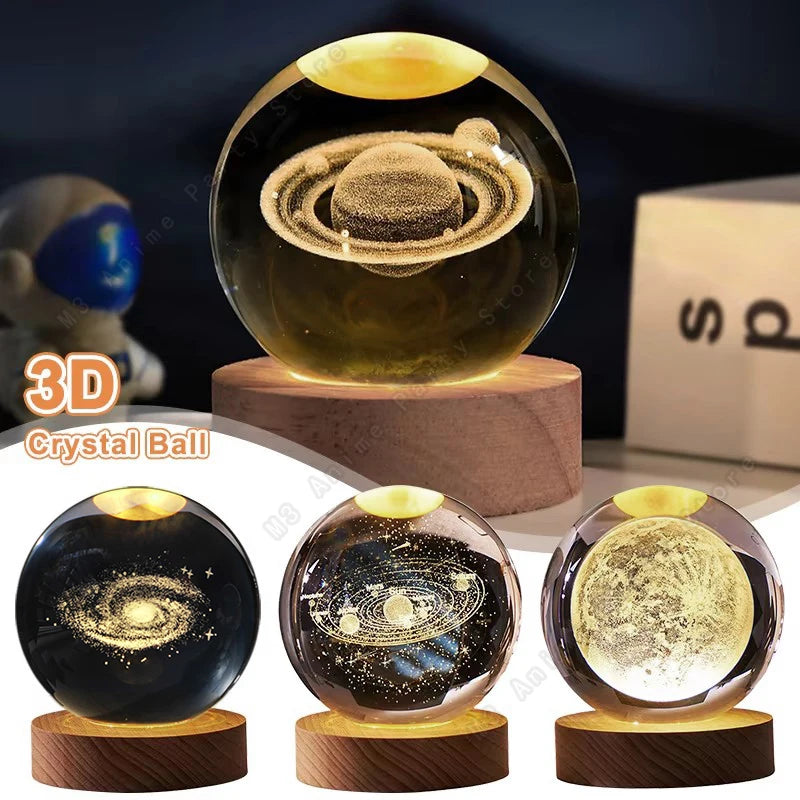 Unique 3D Crystal Ball Galaxy Lamp