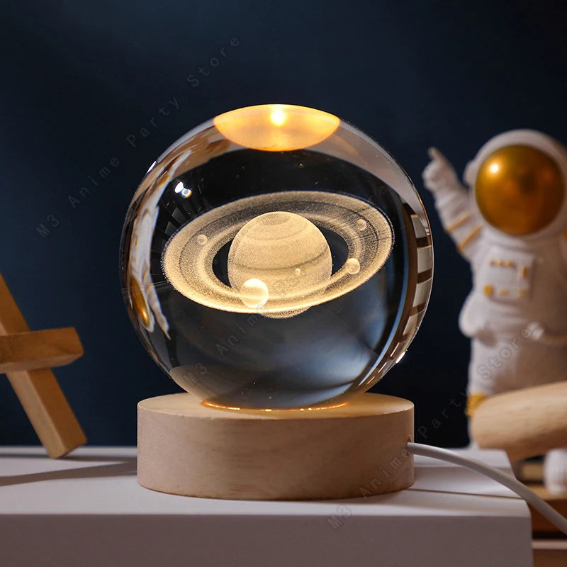 Unique 3D Crystal Ball Galaxy Lamp